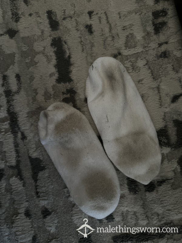 1 Week Dirty White Ankle Socks