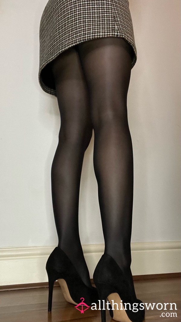 10 Photos Of Me In These Sheer Black Nylons Tights And Black Bra And Thong