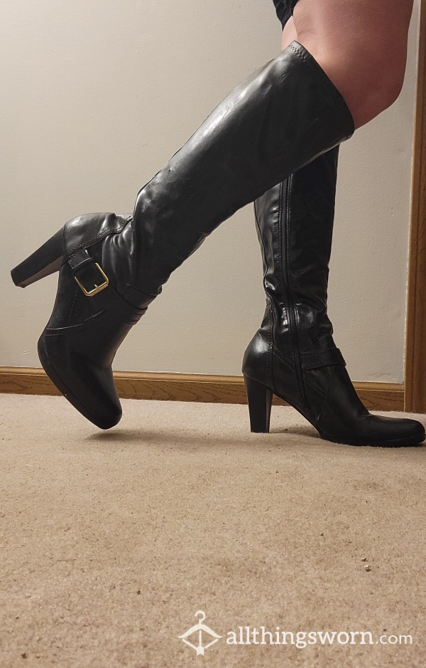 15 Yr Old Knee High Worn Heel Boots