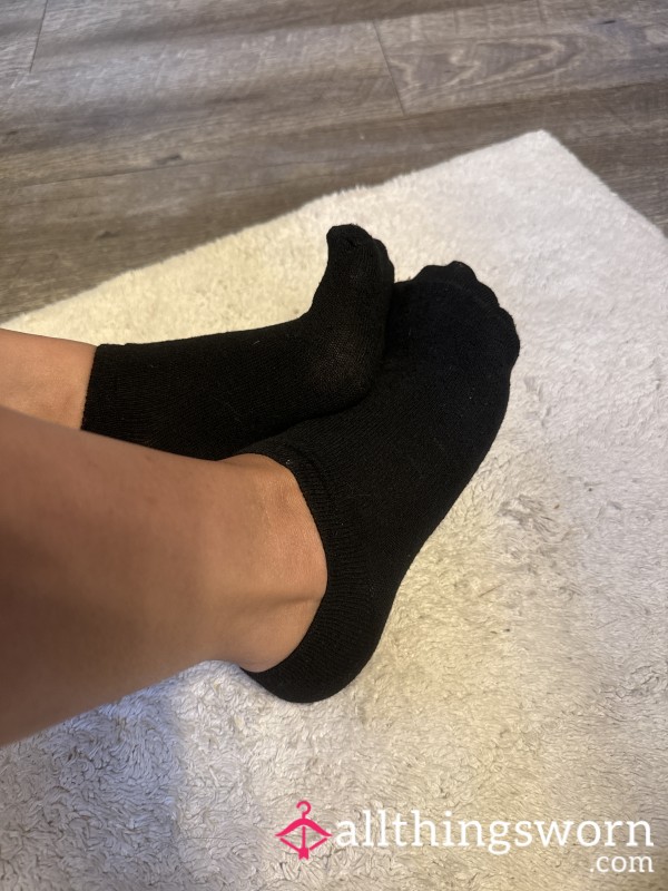 2 Days Worn Stinky Sweaty Black Ankle Socks
