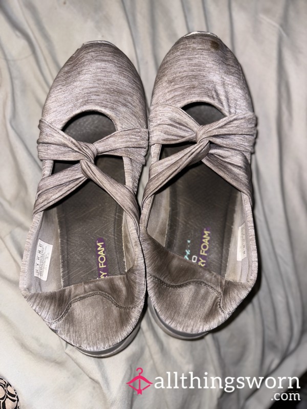 1. 20 Months Of Perfection: ON SALE ! Stinky, Well-Worn Grey Skechers Flats