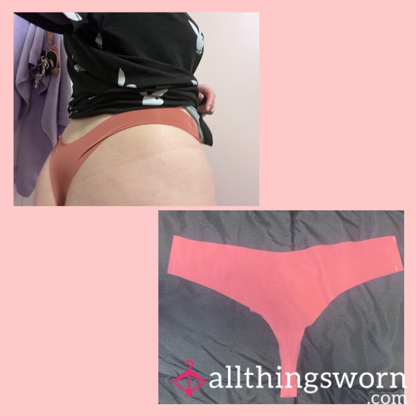 PINK/Cor*l SEAMLESS THONG MEDIUM - WORN FOR 24 HOURS 💋🔥