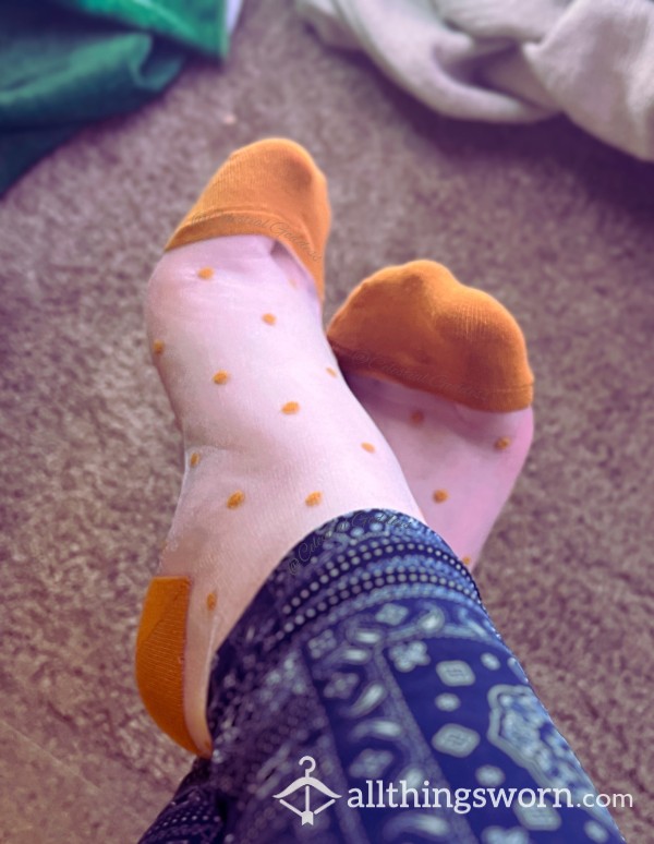 Sheer Gold Polkadot Socks