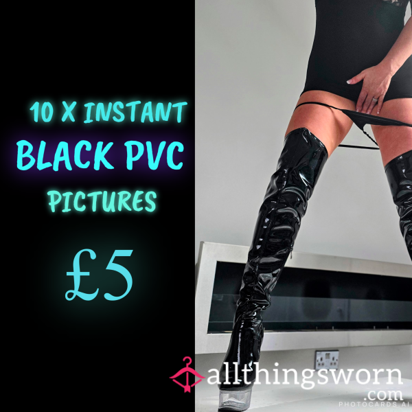 A Collection Of My S**y Black PVC & Leather Pictures - 10 Pics For Instant Viewing