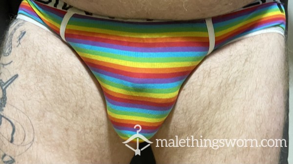 Sold - Andrew Christian Pride Rainbow Briefs Size XL (35-38 In / 89-96 Cm)