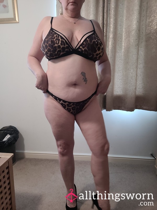 Animal Print Bra And Knickers