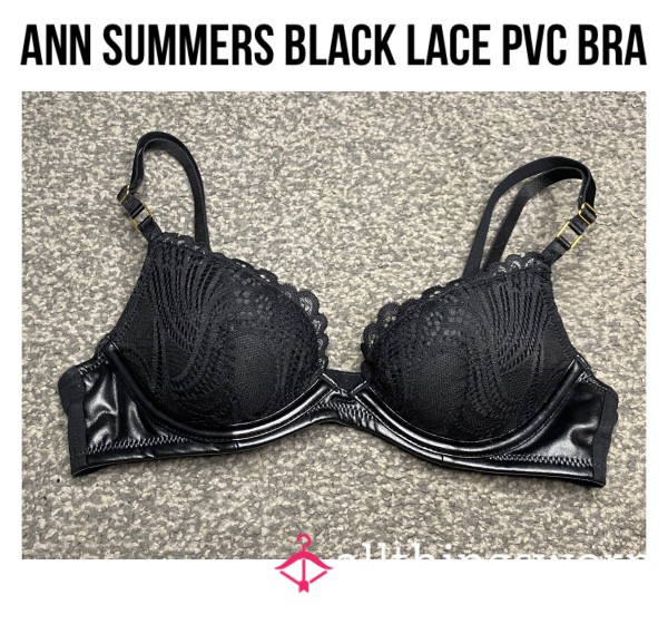 Ann Summers Black Lace Pvc Bra🖤