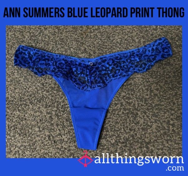 Ann Summers Blue Leopard Print Thong💙