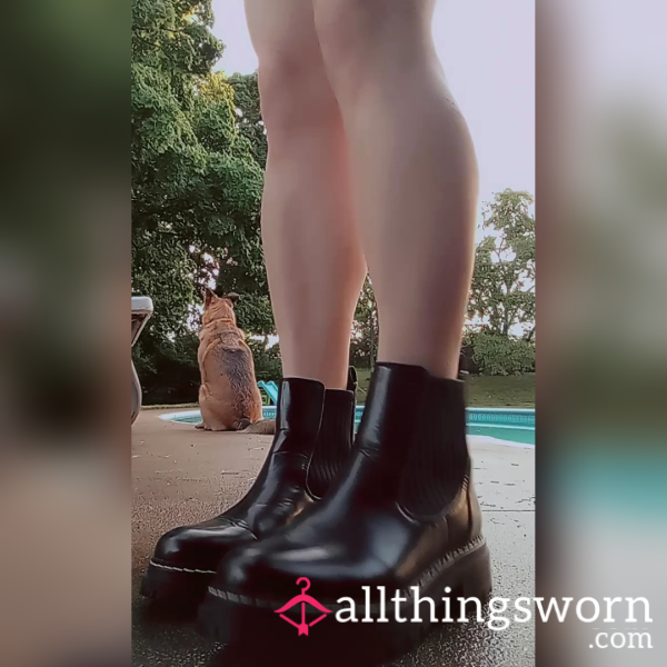 A** Kicking Black Ankle Boots