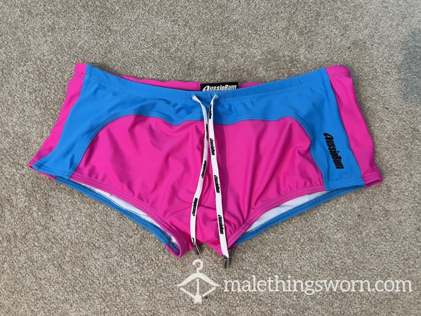 Aussieb*m Pink Blue Swim Trunks Medium