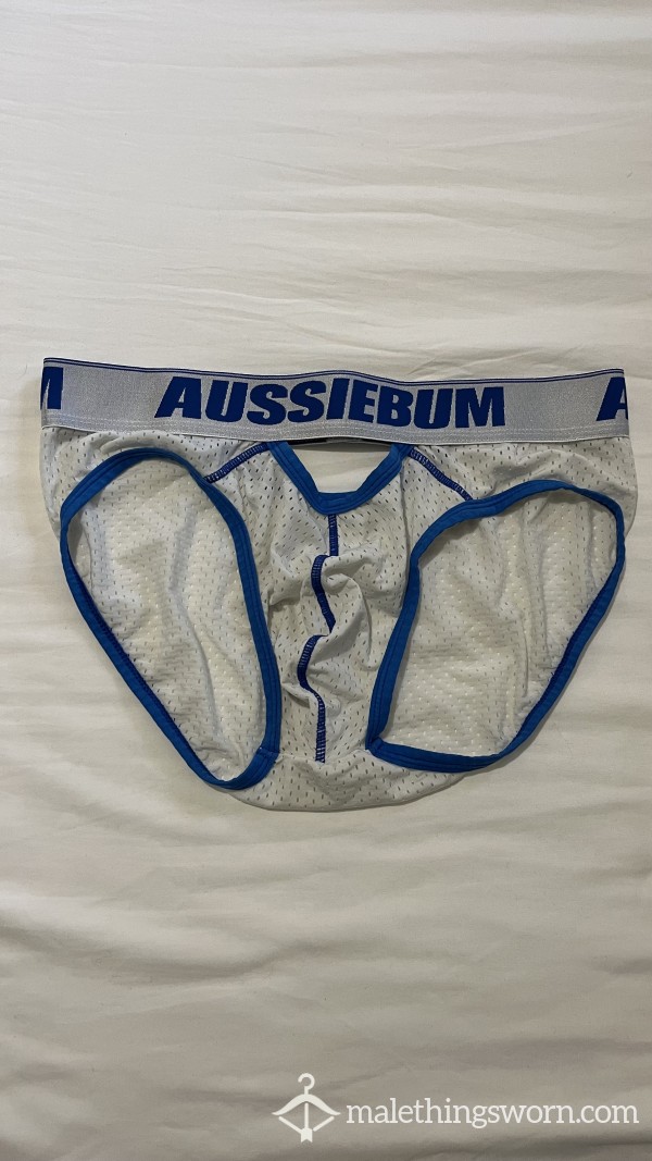 Aussieb*m White And Blue Undies Size L