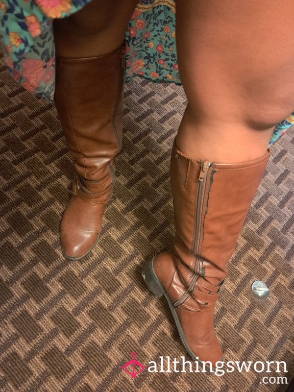 Bad Girl Brown Knee High Boots... Sz 9