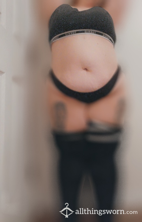 BBW Showing Off For You In S**y Black Thong & Thigh Highs!