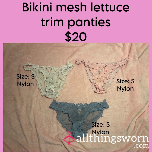 Bikini Style Mesh Lettuce Trim Panties🩷