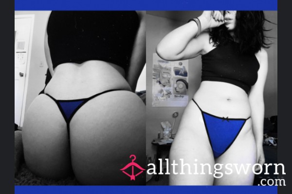 Black And Dark Blue Thong