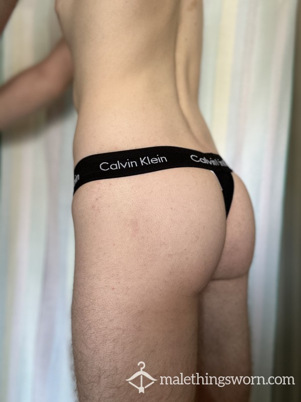 Black Calvin Klein Thong (Small)