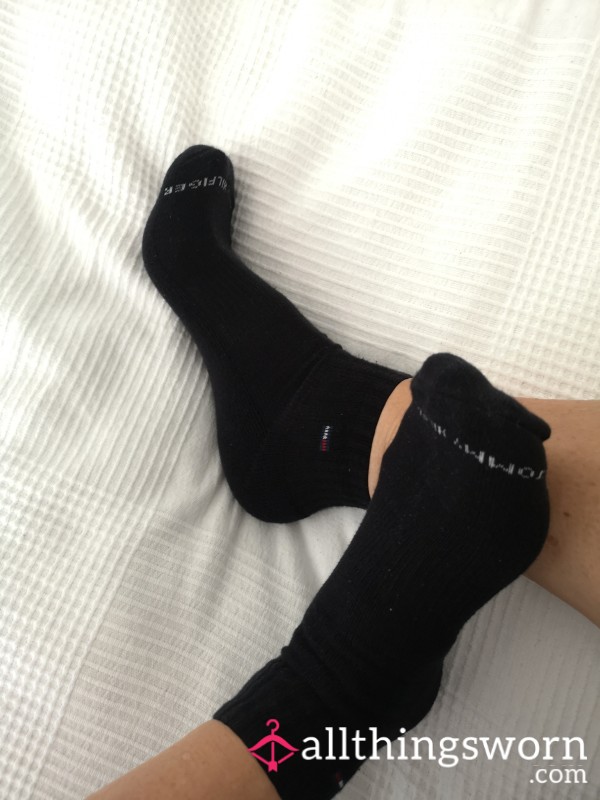 Black Cotton Blend Socks