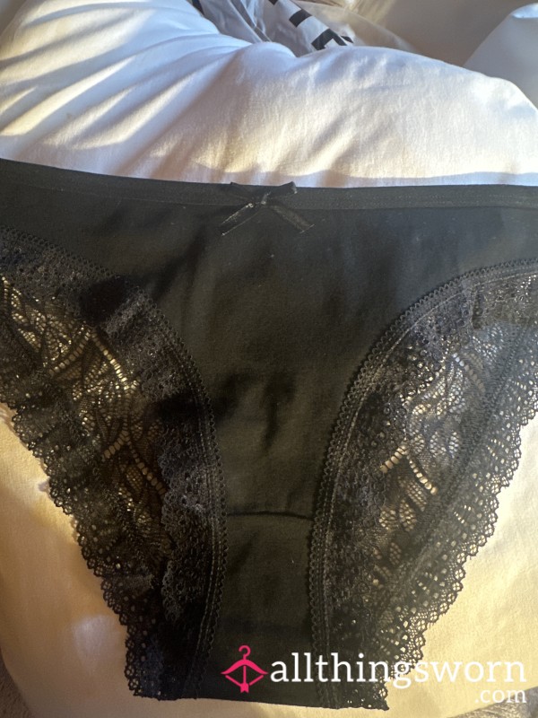 Black Creamy Pussy Stained Knickers