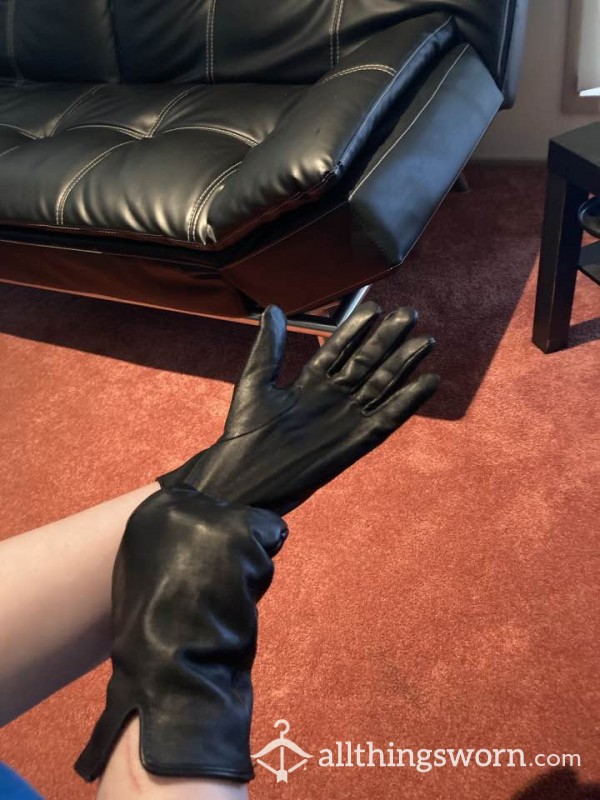 Black Leather Gloves