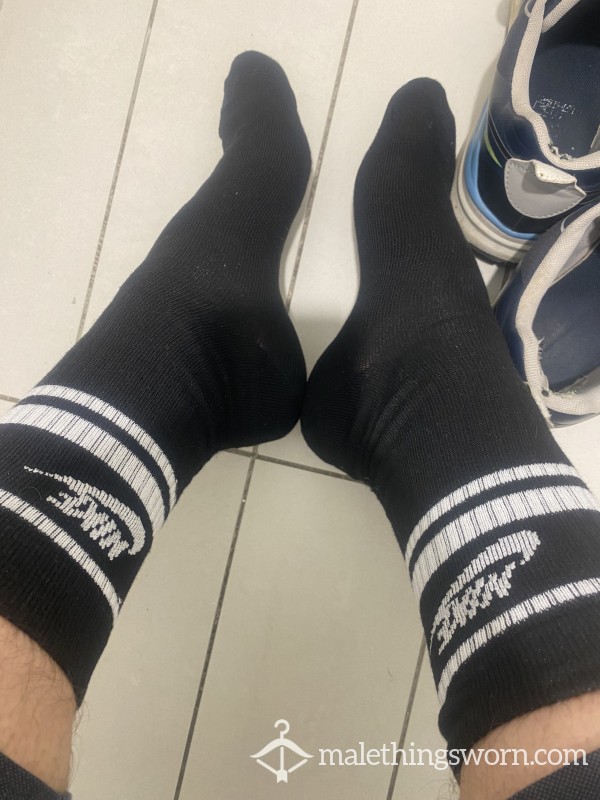 Black Nike Crew Socks Size Large