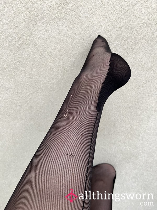 Black Opaque Seamed & Soled Stockings