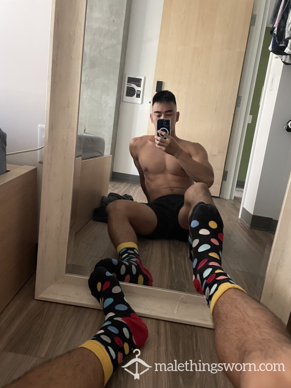 Black Polkadot Socks