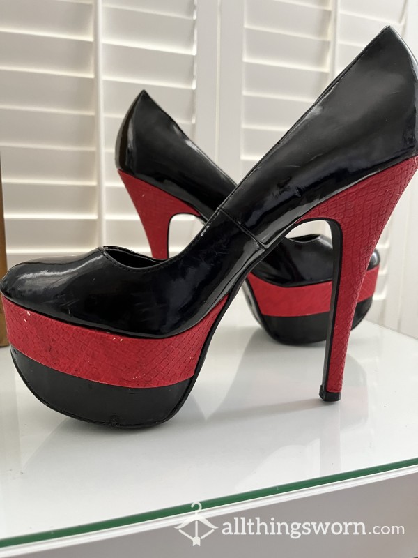 Black & Red Platform Stripper Heels