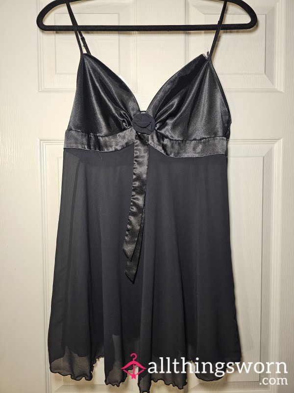 Black Satin Victoria's Secret Babydoll