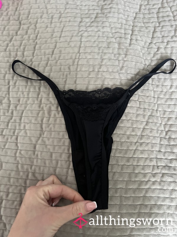 Black Super Silky Soft Strappy Thong 🖤🥵