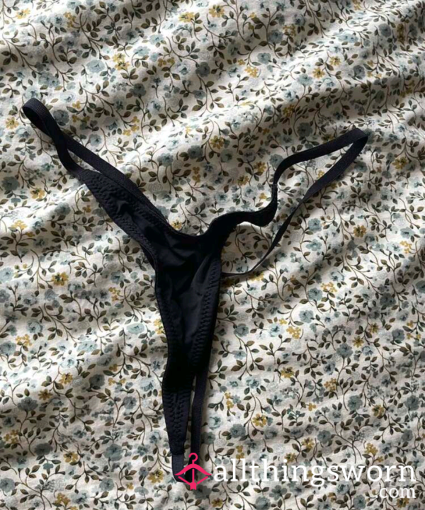 Black Thongs For Sale, Women's Used Thongs, G-string Panties.