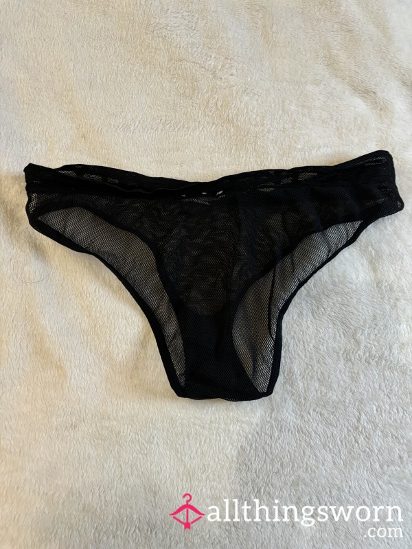 Black Worn Savage Fenty Mesh Bikini Style Panties