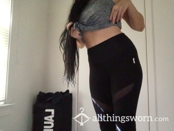 Blackk Work Out Leggings W Shear Lines