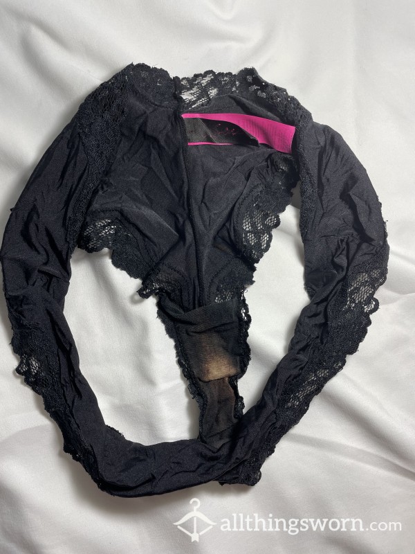 Bleached And Worn Out Black Panties