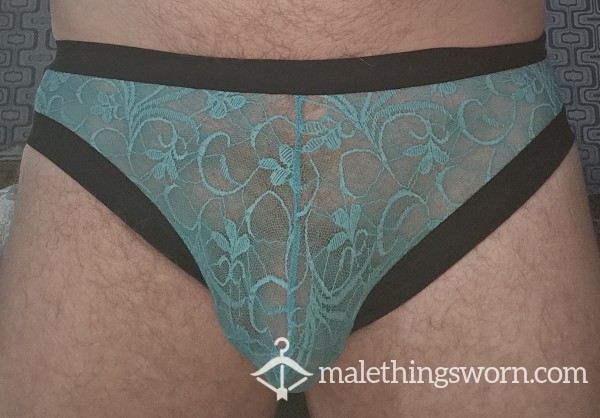 Blue And Black Lace Briefs