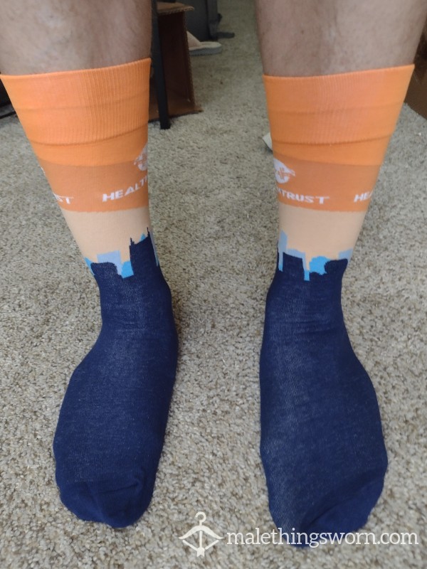 7 Days Blue And Orange Business Socks