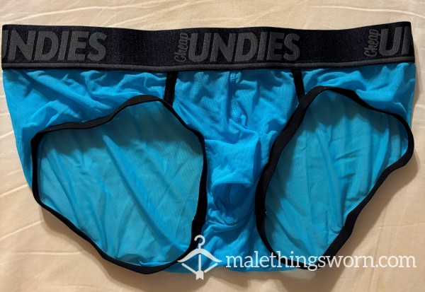 Blue Cheap Undies Mesh Brief Size XL