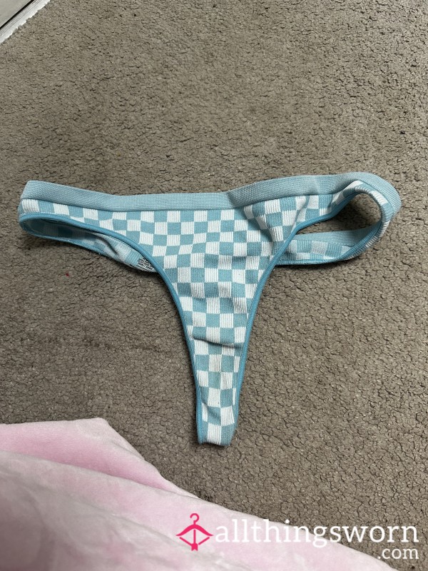 Blue Discharge Thong