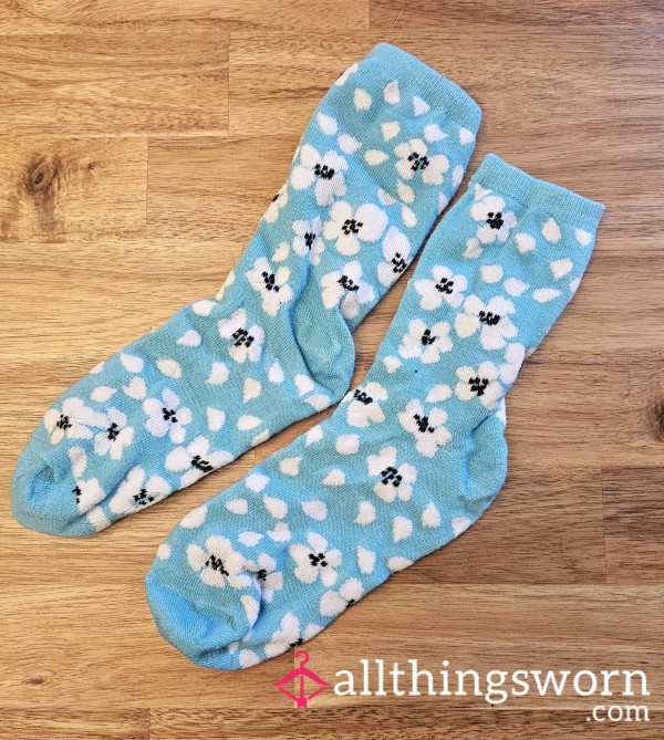 Blue Flower Socks