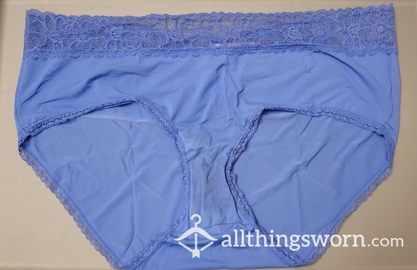 Blue Lace Stretchy Bikini Panties