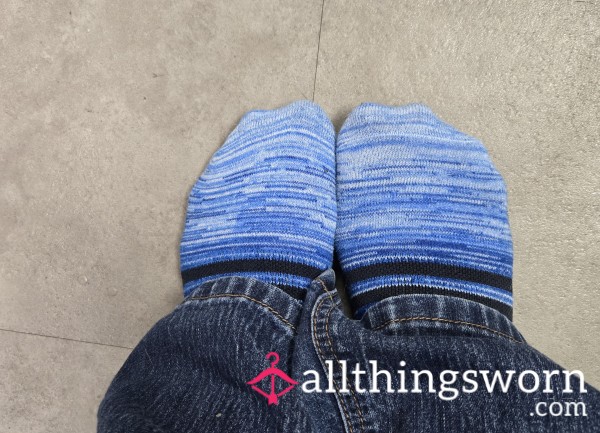 Blue Striped Ankle Socks