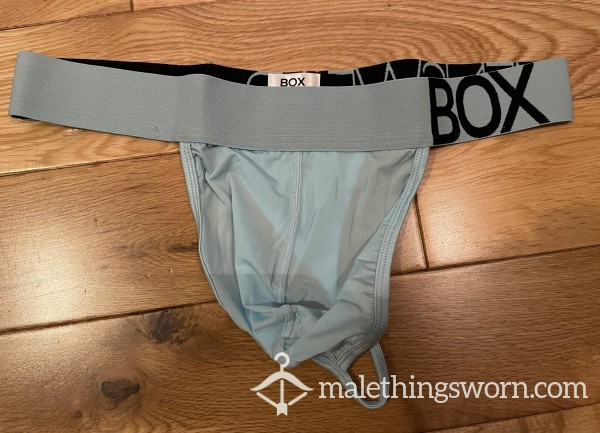 BOX Menswear Silky Light Blue Thong (M) Ready To Be Customised For You!