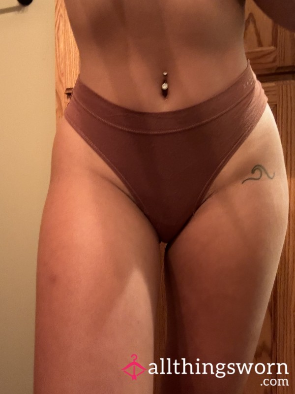 Brown Cotton Thong