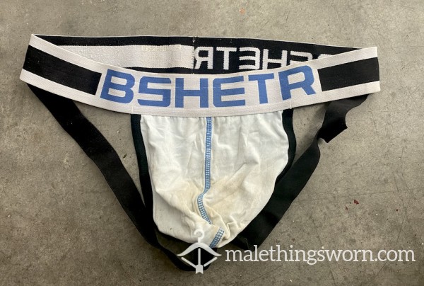 BSHETR 2 Weeks Worn Smelly Jockstrap Blue/White