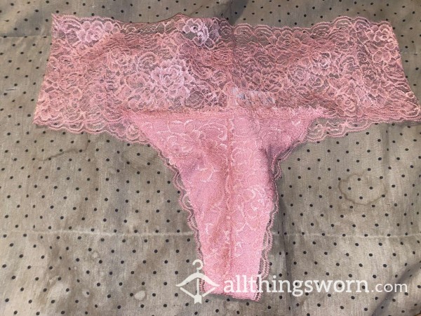 Bubblegum Pink Full Lace Thong