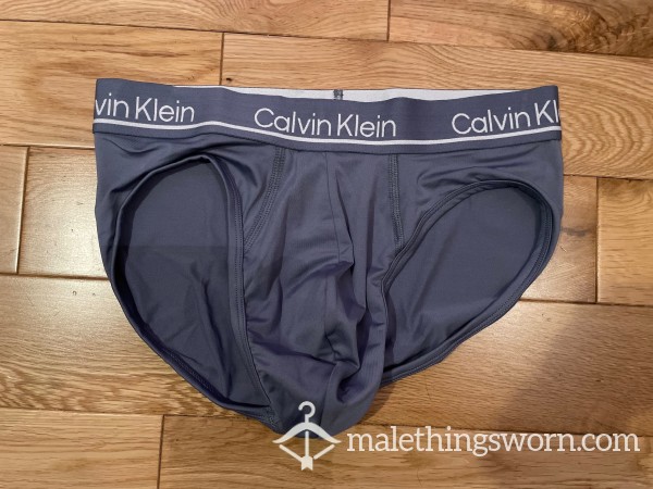 Calvin Klein Microfiber Tight Fitting Blue Hip Briefs (S) Ready To Be Customised For You!