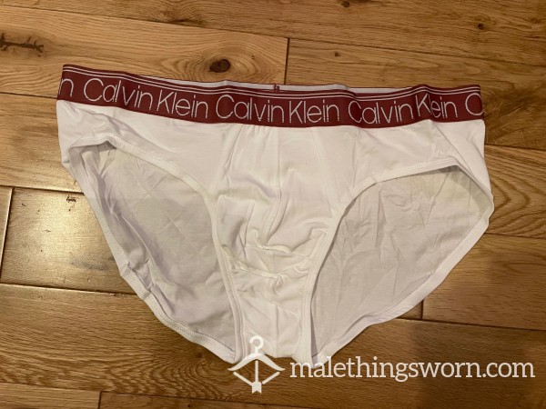 Calvin Klein White Hip Briefs (XL) Ready To Be Customised For You!