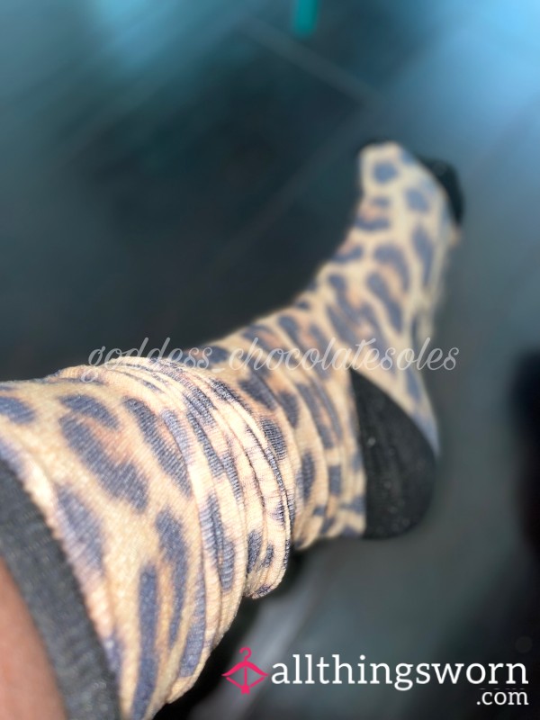 Cheetah Print Long Socks