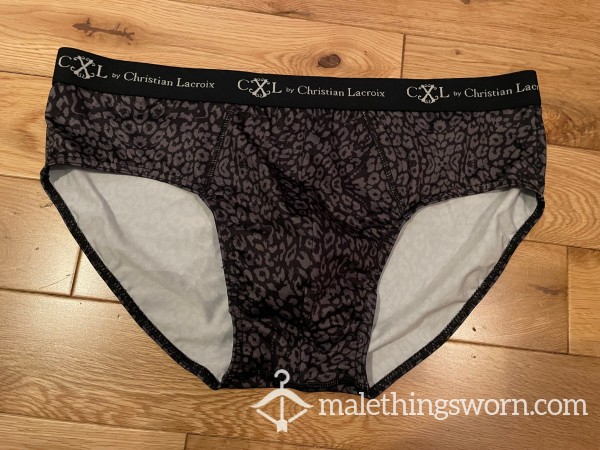SOLD - Christian Lacroix CXL Silky Microfibre Funky Leopard Print Briefs (XL)- Ready To Be Customised For You