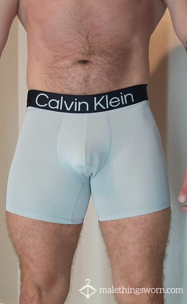 CK Boxer Briefs, Size M, Thick Band, Light Gray With Black Waistband