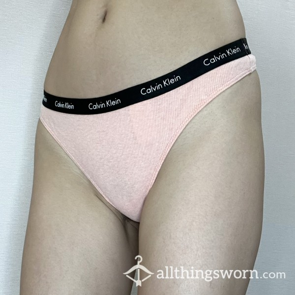 CK Calvin Klein Light Orange Ribbed Thong